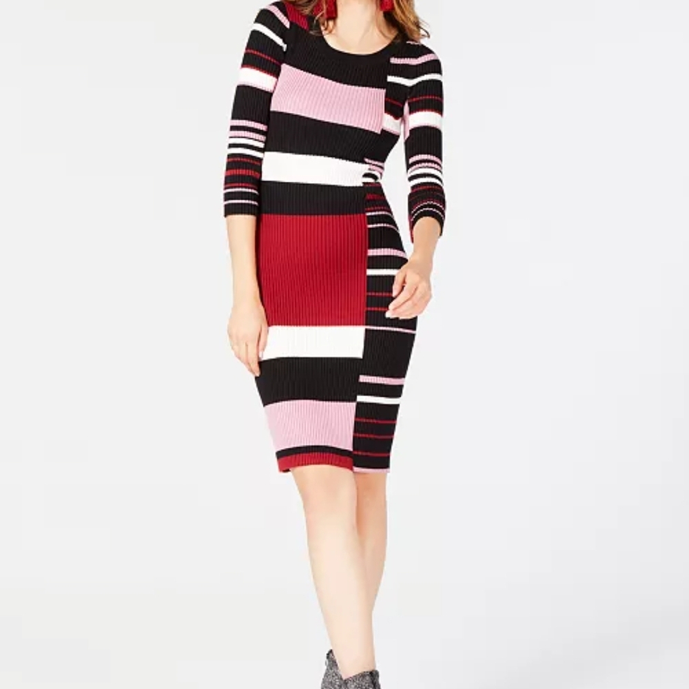 BAR III Colorblock Knit Dress Size XL